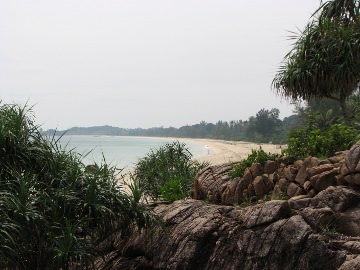 Weisser Sandstrand auf Bintan